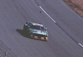 Emanuele Pirro on the Daytona banking with the Lancia in 1981