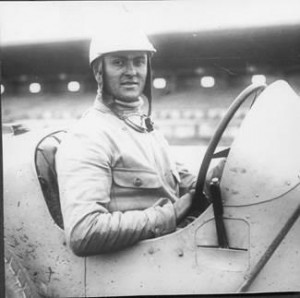 Louis Chiron at the wheel of his Bugatti for the 1926 Grand Prix of Provence held at the Miramas circuit