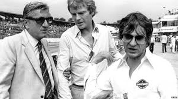 The big three: Jean-Marie Belestre, President of the FIA with future President, Max Mosley and Brabham team owner Bernie Ecclestone