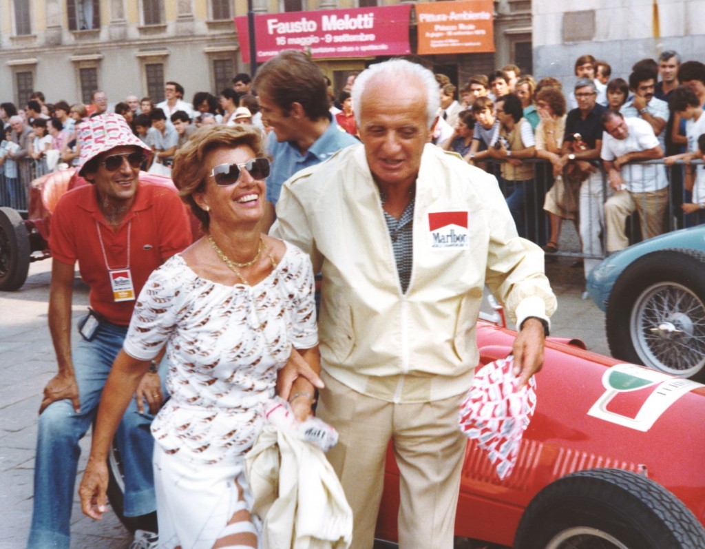 After her retirement Maria-Teresa devoted herself to the Grand Prix Drivers Club and is seen here in typical form with her former Maserati compatriot Luigi Villoresi.