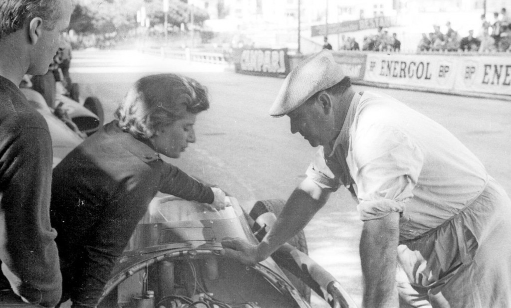 Monaco 1958, Maria-Teresa with her mentor Guerino Bertocci of Maserati
