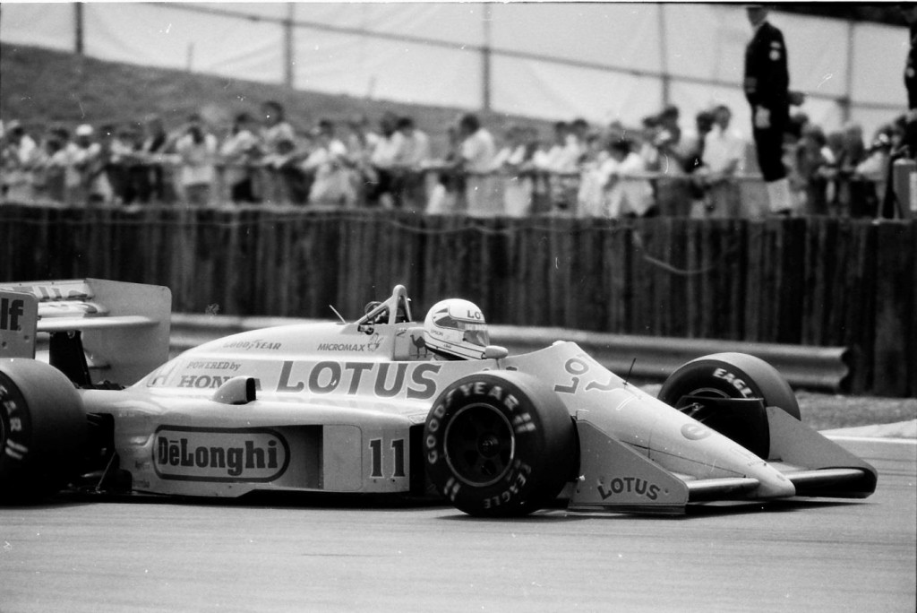 Satoru at the wheel of the Camel Team Lotus Honda engined car. His team mate was Ayrton Senna