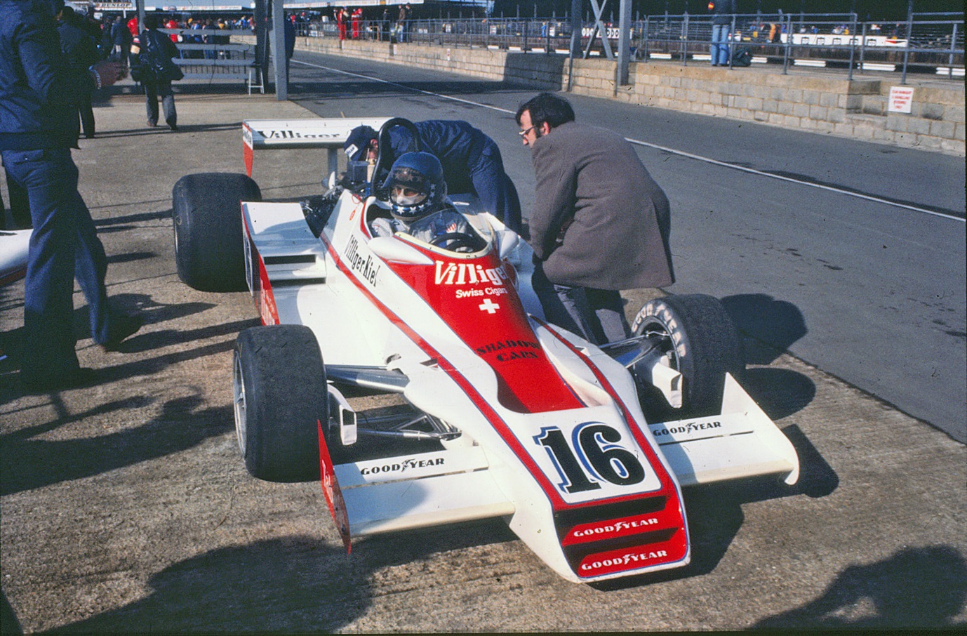 Hans-Joachim at the wheel of the Shadow DN 8 at the British Grand Prix 1978