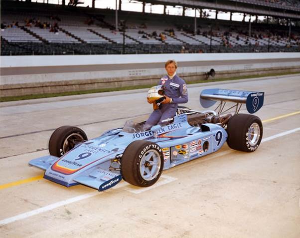 Vern Schuppan on his debut at Indianapolis in 1986 with the Jorgensen-Eagle Offy