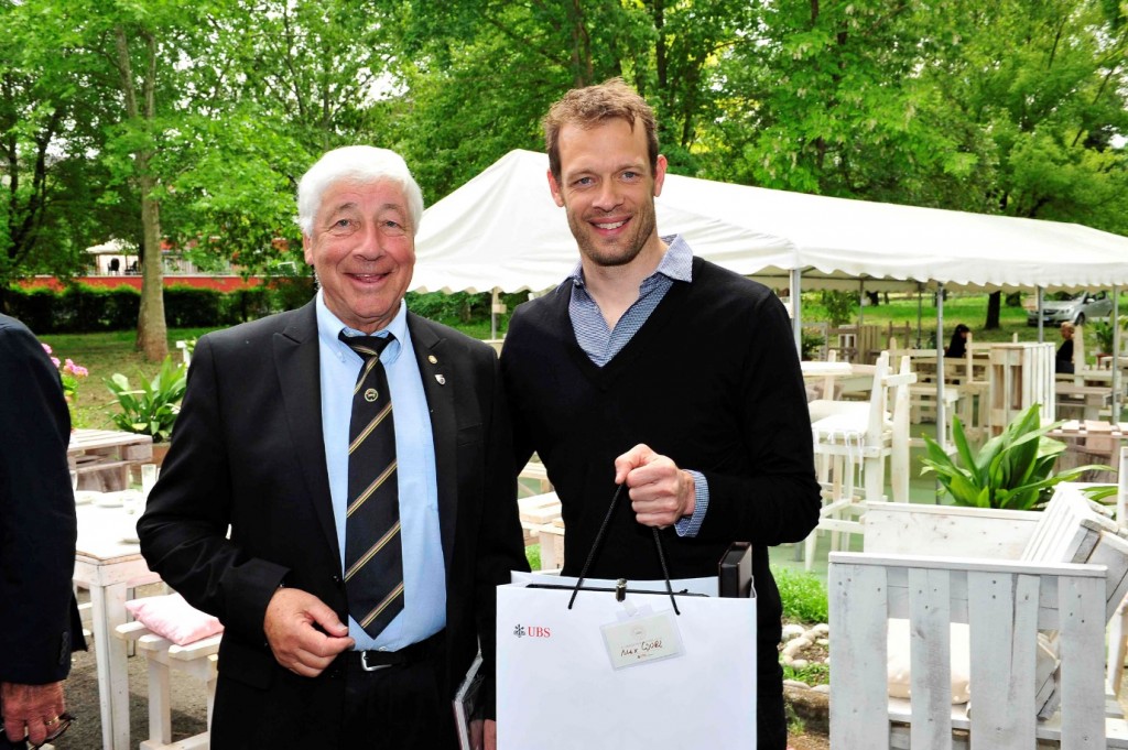 Howden Ganley with Grand Prix Drivers Association President, Alex Wurz who is also a member of the Grand Prix Drivers Club. (Photo Peter Meirhofer)