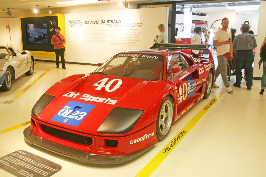 A rare one, the Ferrari F40LM developed for racing for Charles Pozzi the French Ferrari importer, seen in the Ferrari Museum