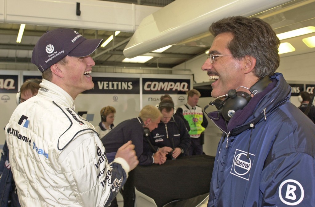 A relieved Mario Theissen congratulates Ralf Schumacher on his surprising podium finish in Melbourne (Photo BMW)