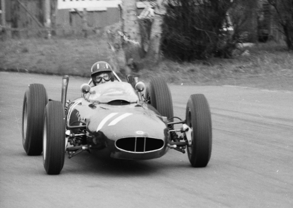 Graham Hill at the British Grand Prix, Aintree, in the BRM