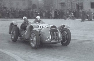 Franco Comotti on the 1938 Mille Miglia with his Delahaye 145