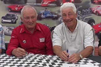 Chris Amon and Howden Ganley at the New Zealand launch of Chris Amon’s biography