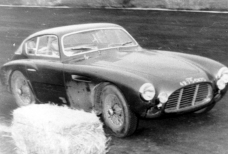 Mike Sparken at the wheel of his unique Aston Martin DB3/3 at Agadir with its Vignale bodywork.