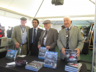 The only one not selling a book at Silverstone was Dario Franchitti - didn’t look like he was buying either ! Left to right, John Fitzpatrick, Dario Franchitti, Brian Redman and Howden Ganley.