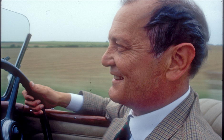 Count Vittorio Zanon at the wheel of his elegant Lancia Astura by Pininfarina