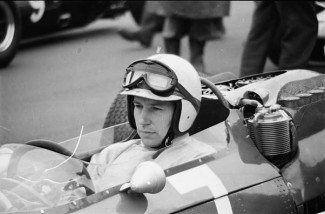 John at the wheel of a his Ferrari 158-63 grand prix car