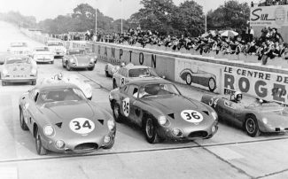 Claude in Aston Martin DP214 (34) about to win the Coupe de Paris in 1963