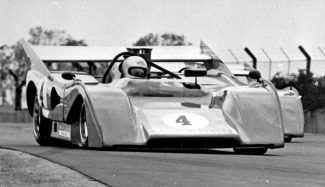 One of John’s last races, more than ten years after he had officially retired from racing, in an 8.1 liter  Can-Am McLaren-Chevrolet M8F.