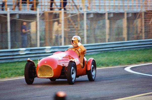 Imola:The SIATA single seater he bought which could race as a sports car with mudguards added