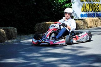 Jo Ramirez in action in motor-less kart.