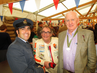 Dario Franchitti decked out in his RAF uniform with Rupert Keegan and sports car racer John Fitzpatrick