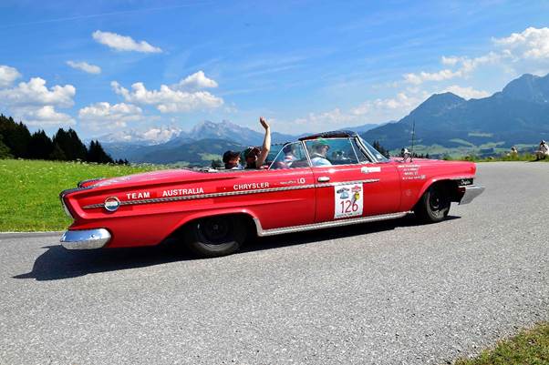 For David Brabham this Chrysler 300 Cabrio was about right for the course <em>( Photo Peter Meierhofer)</em>