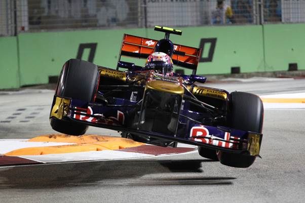 This stunning shot of Jamie Alguersuari in his Toro Rosso at the Singapore Grand Prix would have been impossible fifty years ago. Particularly as this photo was taken at night under floodlights. (Photo Peter Nygaard : Grand Prix Photo)