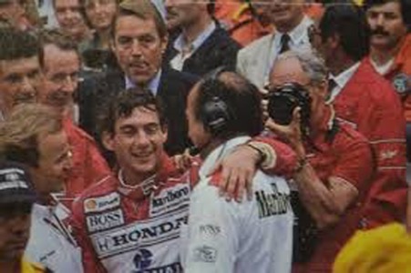 A happy day at Monaco with Jo’s great hero, Ayrton Senna during his great days with McLaren. ( Ramirez Archives)