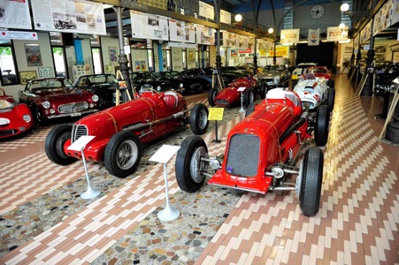 A general view of the Panini museum just outside Modena with some of the rare and original Maseratis