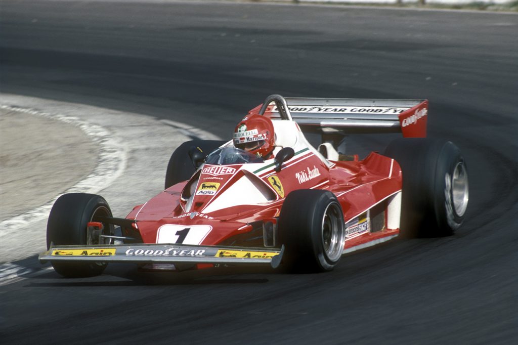 Niki Lauda (Ferrari) during the 1976 British Grand Prix at Brands Hatch. Photo: Grand Prix Photo