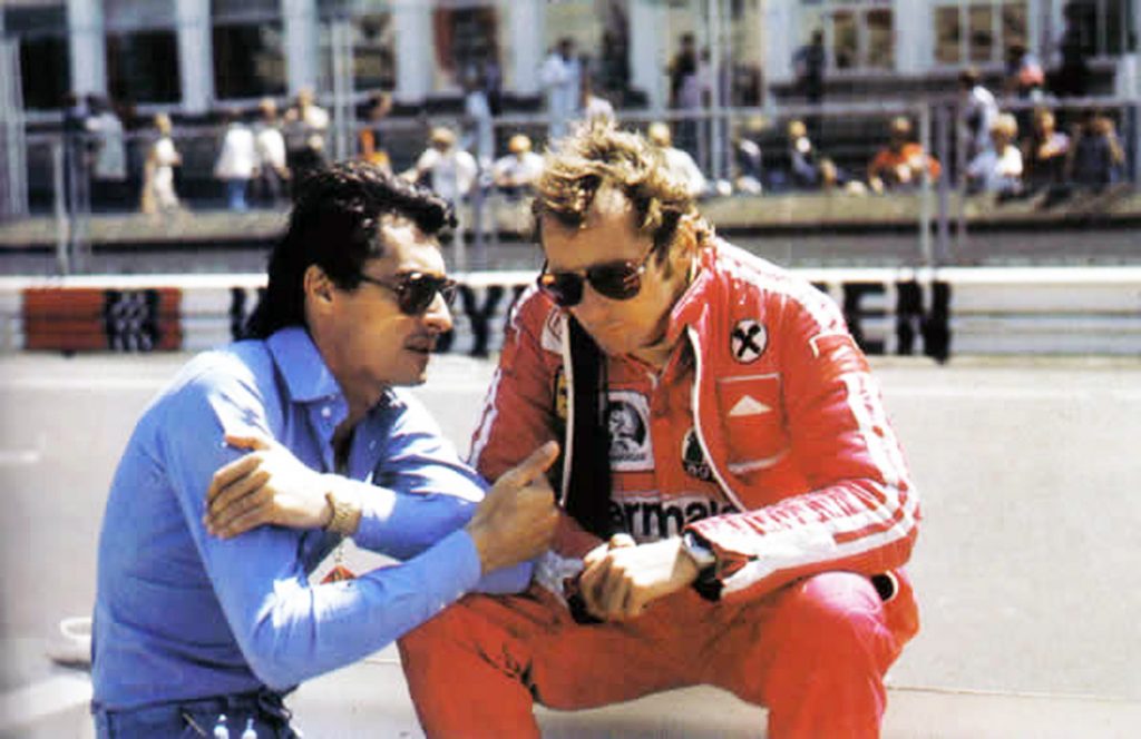 Daniele Audetto, left, with Niki Lauda