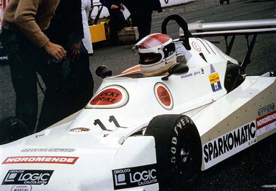 At the wheel of the Martini F3 car during 1981