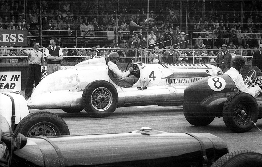 Keith Schellenberg with the gigantic Barnato-Hassan Bentley, it was his kind of car and it was the second-fastest car ever to lap the Brooklands Track