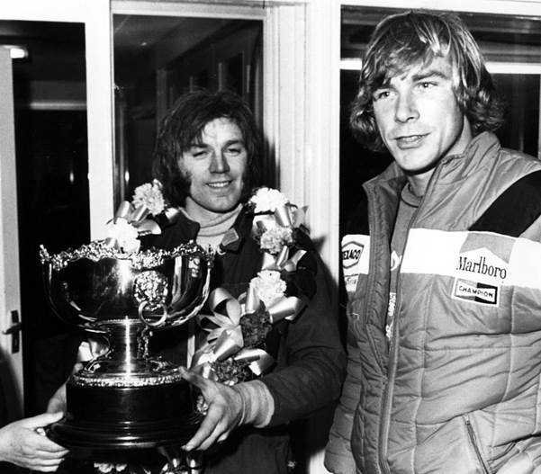 Happy after winning the Formula Ford Festival at Brands Hatch with his Hawke. Two years later he was racing alongside James Hunt in Formula 1. ( Daly Archive)