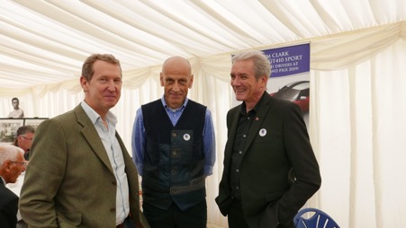 Jim Clark often said he would like to be a grand prix photographer after he retired from racing as he felt he knew the best places to take photos. In turn one of the finest modern-day grand prix photographers, the Dane, Peter Nygaard, a great friend of the Grand Prix Drivers Club, made a quick dash to Duns with his grand prix journalist friend David Tremayne (Right) – who is also a biographer of Jim Clark – before dashing to the airport for the Belgian Grand Prix. On the left is Lance Gauld.
