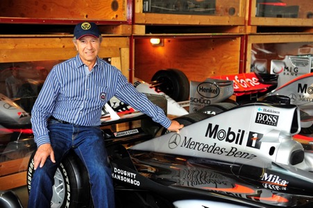 Jo Ramirez surrounded by McLaren’s at the Mercedes Benz museum archives. (Photo Peter Meierhofer)