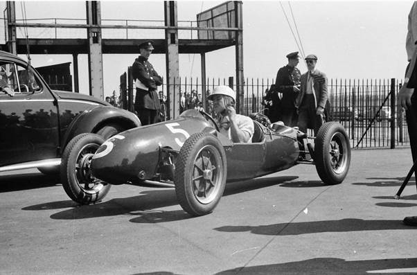 Jim Russell with his Cooper 500, Aintree 1955.
