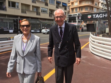 Aleardo Buzzi with his wife at the Monaco Grand Prix